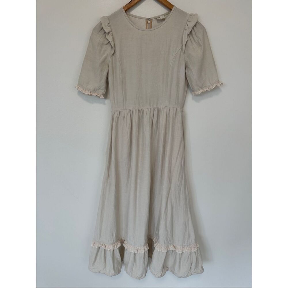 WilfredโLe Fou Aimery Dress Linen Blend Beige Sz0